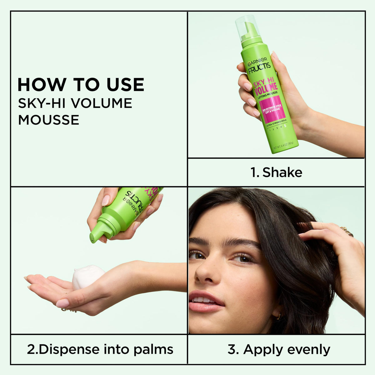 Garnier hair care extreme hold styling mousse back panel detailing ingredients list