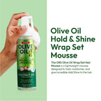 ORS olive oil hair care product for frizz control and restorative shine.
