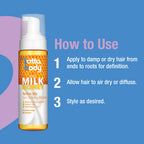 Imported Lottabody milk and honey hair product for curly hair care.
