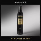 Close up of Tresemme Shaping Mousse 10.5 Ounce bottle labels