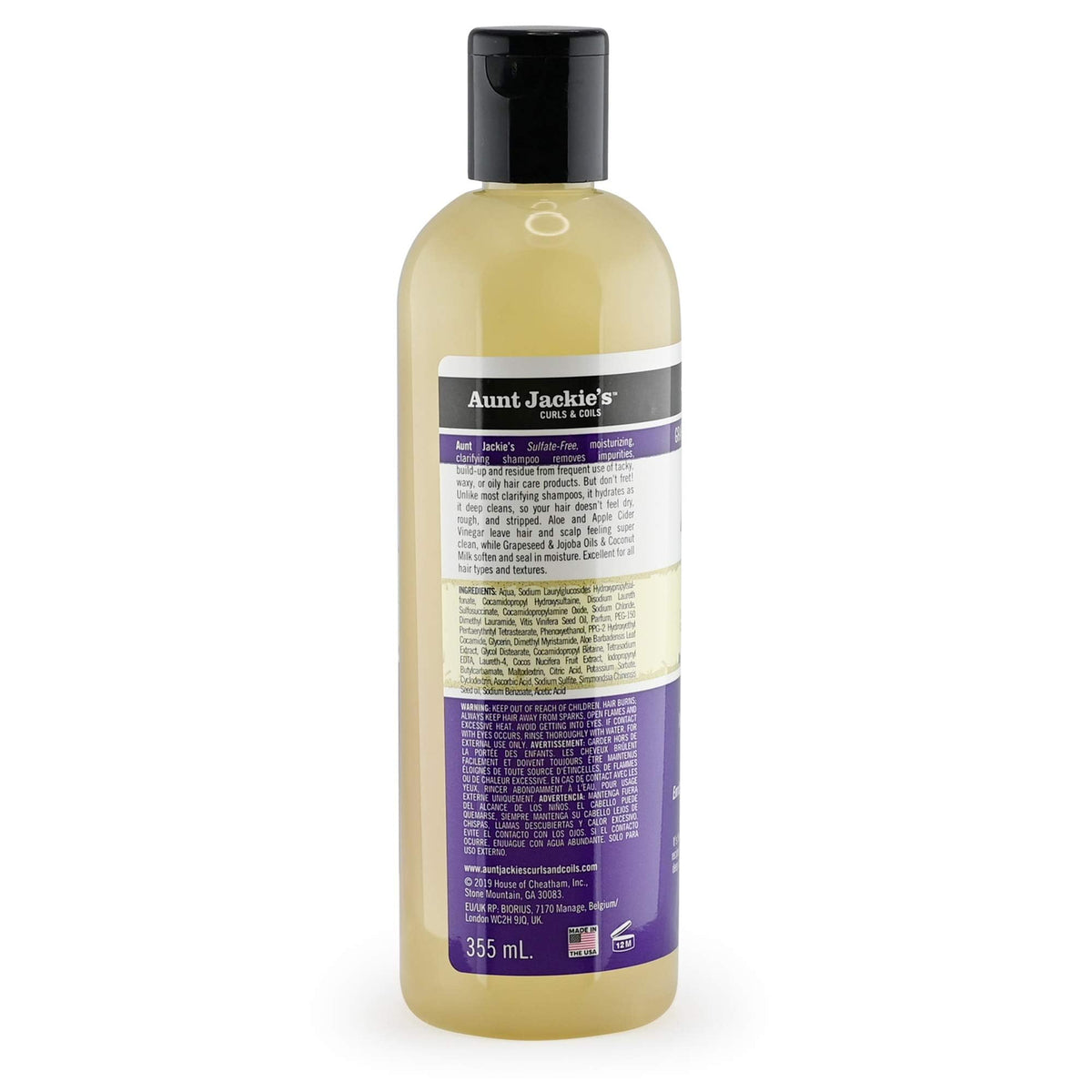 Sulfate free clarifying shampoo with grapeseed oil and aloe