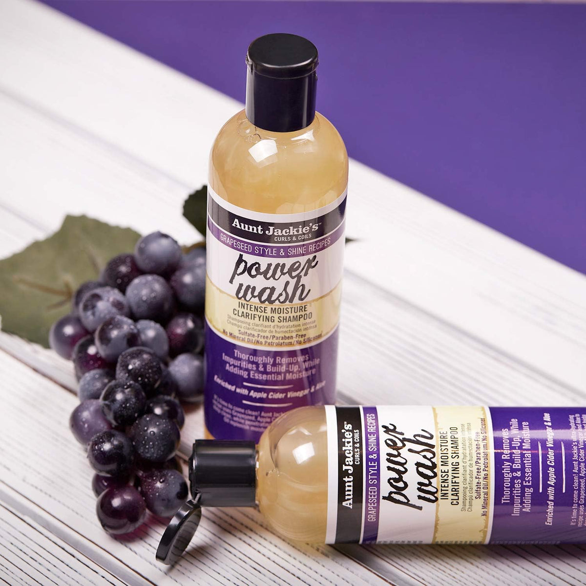 Aunt Jackies style and shine recipes hair wash bottle background