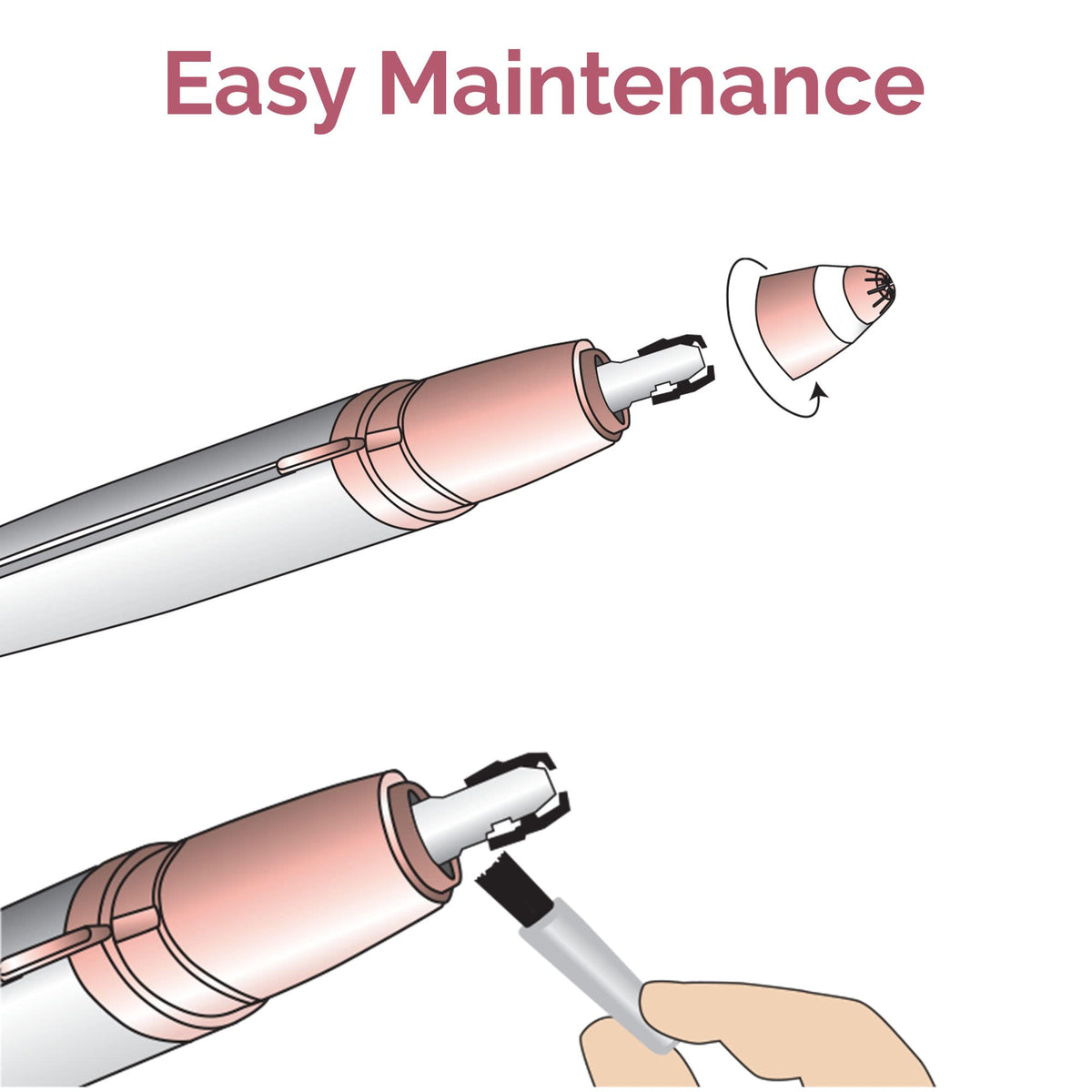 Side profile of Finishing Touch Flawless Brows electric razor