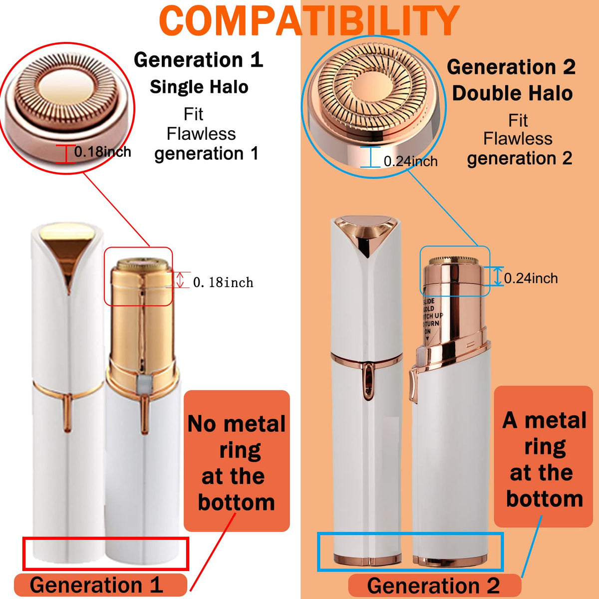 Four gold plated replacement heads in packaging