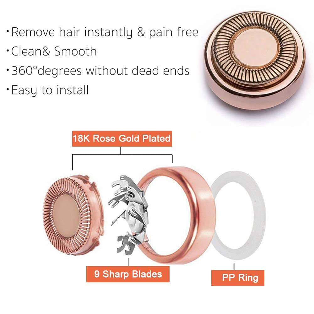 Close up of 18 Karat gold plated hair remover head