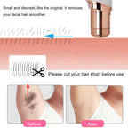 Top view of rose gold facial hair remover replacement head