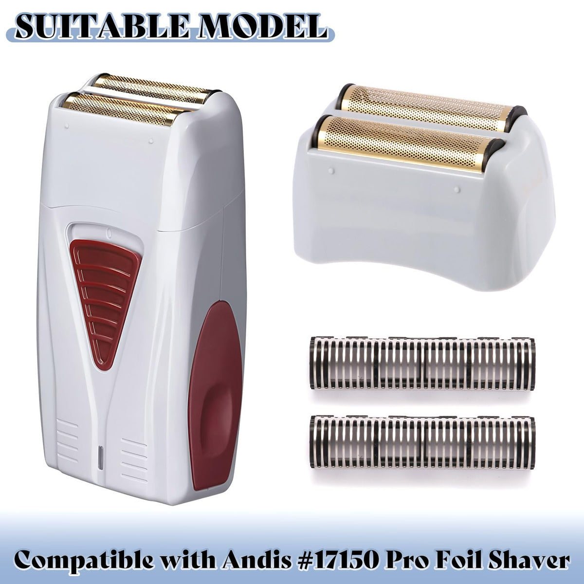 Gold titanium shaver foil replacement head for 17150 17155