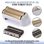 Replacement gold shaver foil and cutter blade set components
