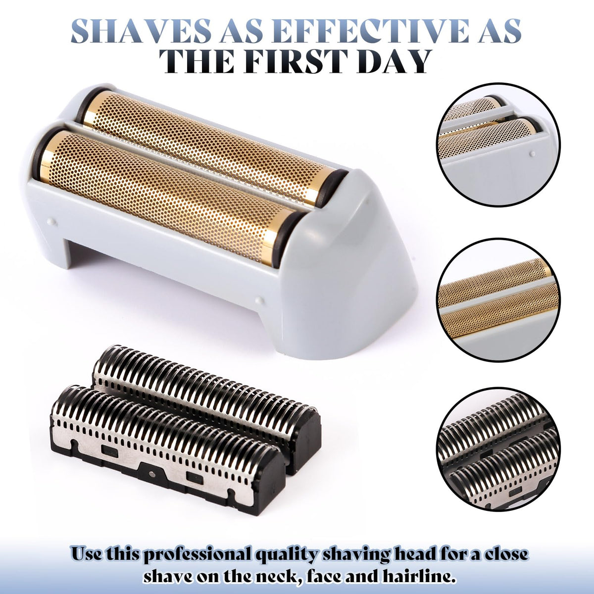 Replacement gold shaver foil and cutter blade set components