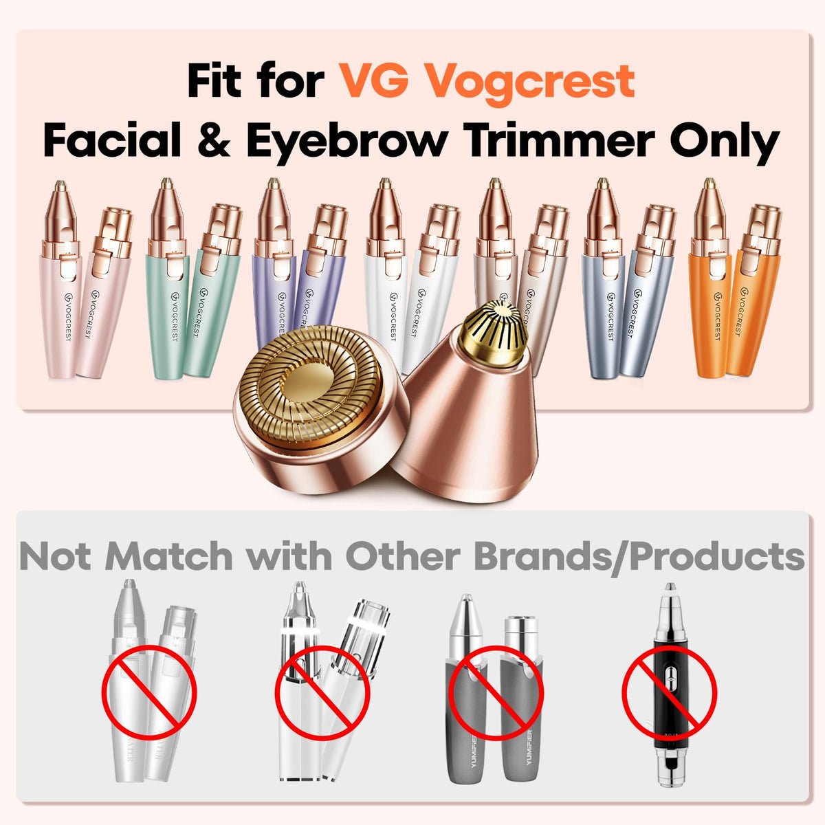 VG Vogcrest facial hair remover replacement head close up