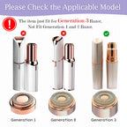 Three rose gold 18K gold-plated replacement blades for facial hair remover