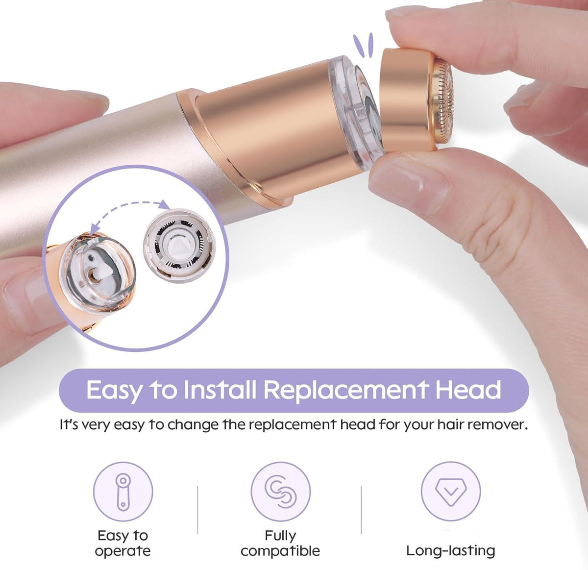 Close up view of Tuokiy double precision floating blade head for Gen 3 devices