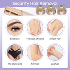 Side profile of hypoallergenic gold-plated facial hair remover replacement heads