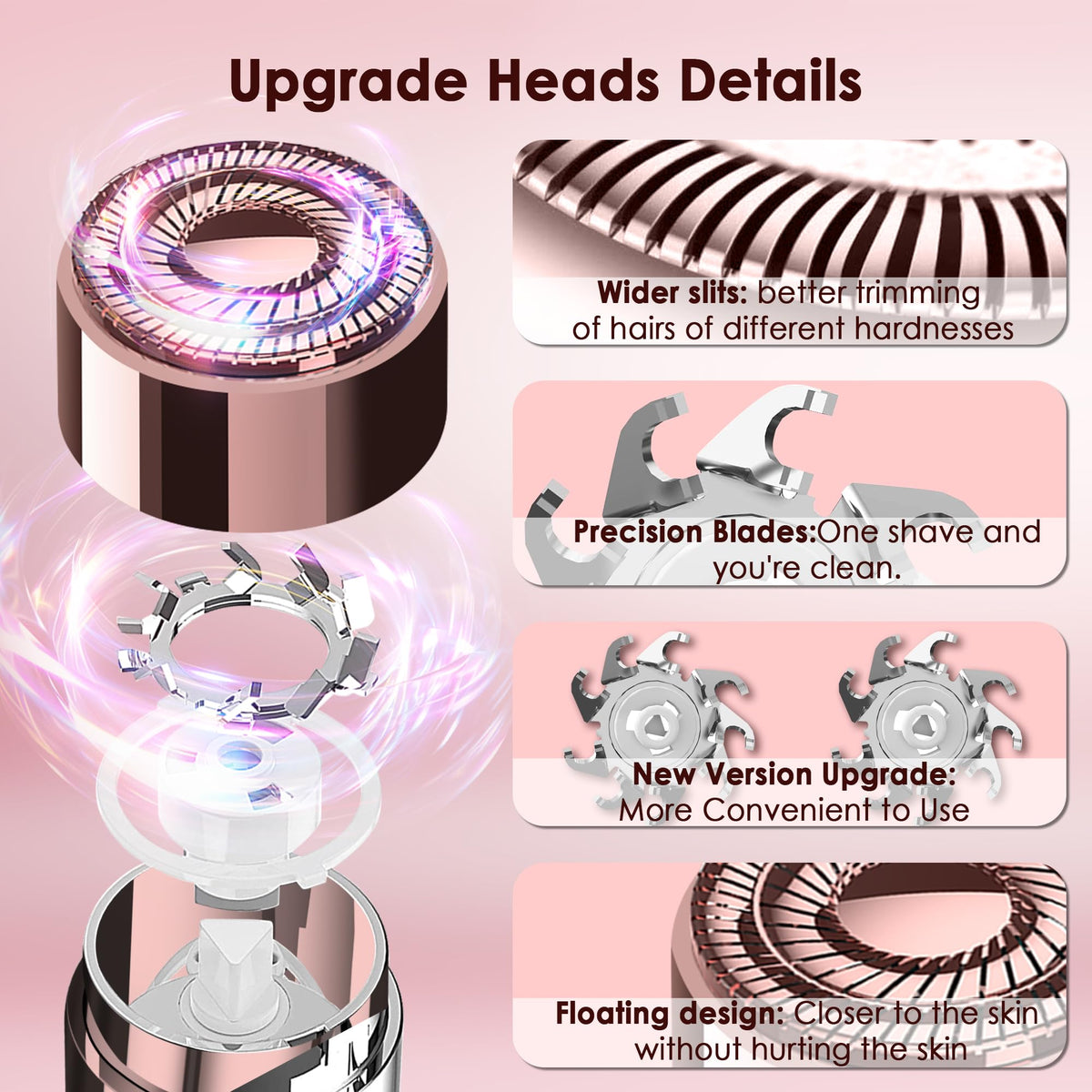 Gurelax 3 plus 3 facial hair remover replacement heads combo