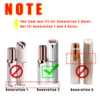 Close up of double ring gold plated blades for facial hair removal