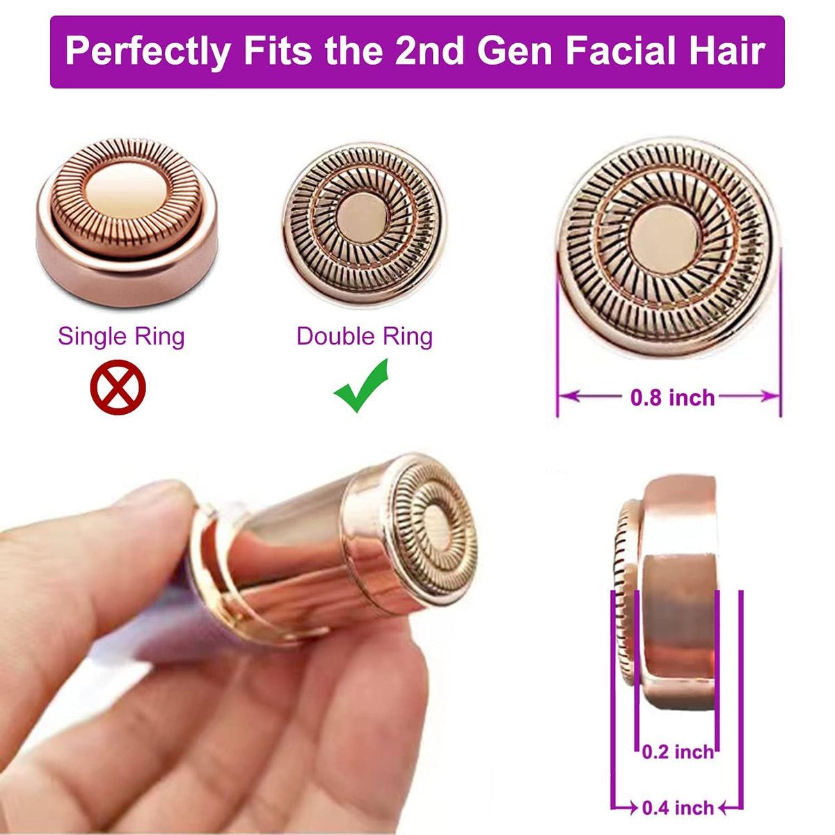 Replacement heads for finishing touch flawless device package