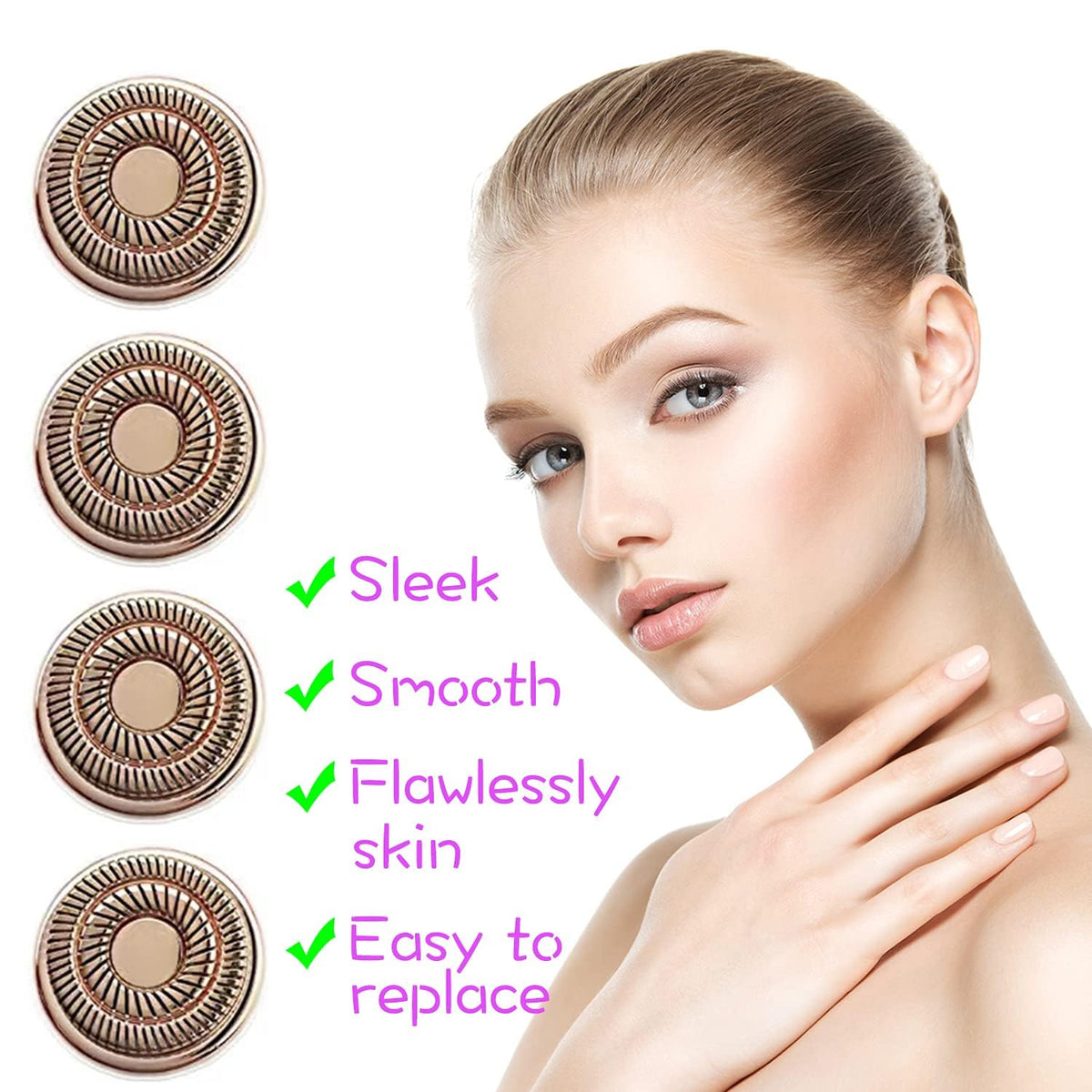 Detailed view of gen 2 replacement head mechanism for flawless shaver