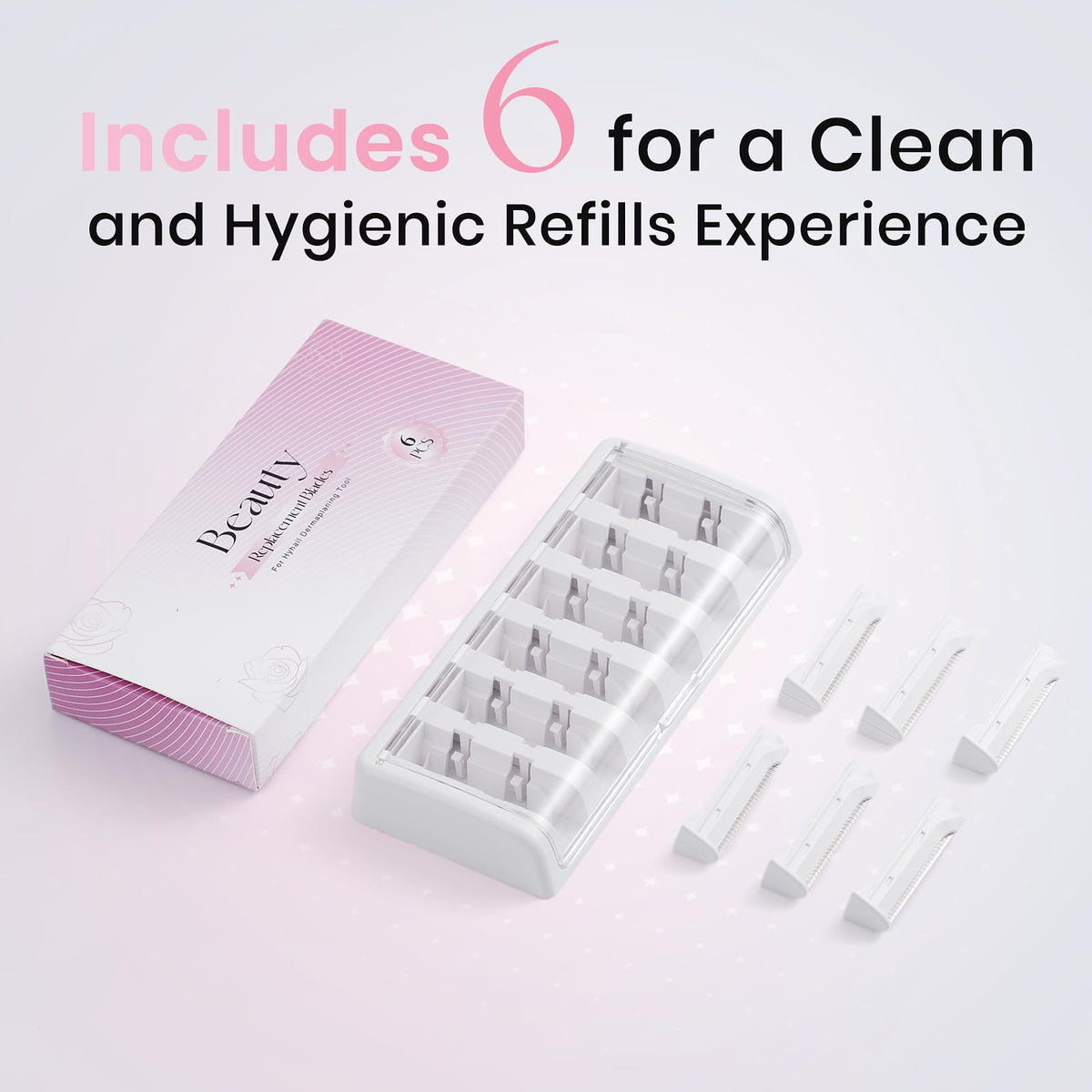Dermaplane blade set for facial hair removal and exfoliation