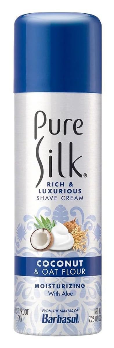 Pure Silk women's moisturizing shaving foam can showing rust proof bottom