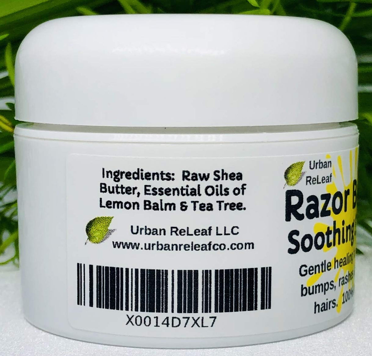 Concentrated texture of Urban ReLeaf razor bump ointment melting on skin