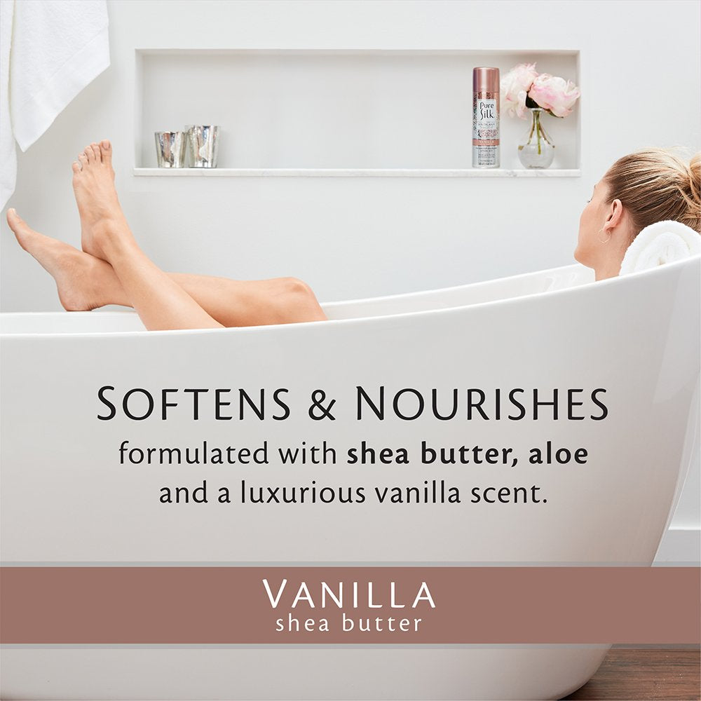 Pure Silk vanilla scent shaving foam with shea butter and aloe vera