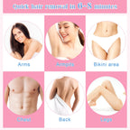 Grooming cream instructions for men and women showing thickness for underarm application.