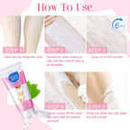 CUZZYDUNJYNN body hair removal cream highlights including aloe vera skin soothing ingredients.