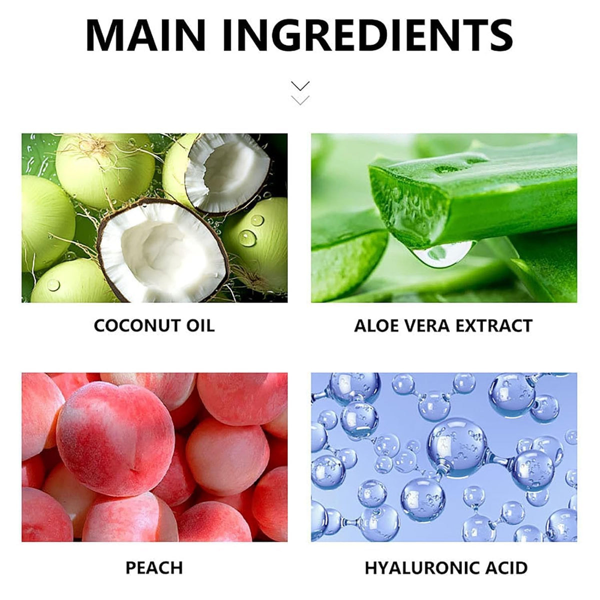 Rozino coconut oil facial hair removal cream packaging back showing ingredients list