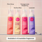 Eos imported moisturizing shave cream for women standing on a clean background.