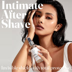 IntiMD COOCHY intimate aftershave mist showing the 360-degree spray nozzle close up