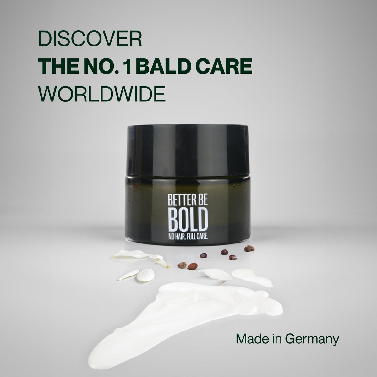 Better Be Bold No Hair Full Care packaging box with natural vegan ingredients highlighted