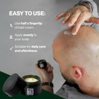 Non greasy anti shine bald head cream application demonstrating rapid absorption