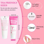 Compact travel size women's shaving gel tubes in jasmine scent highlighting the portable packaging.