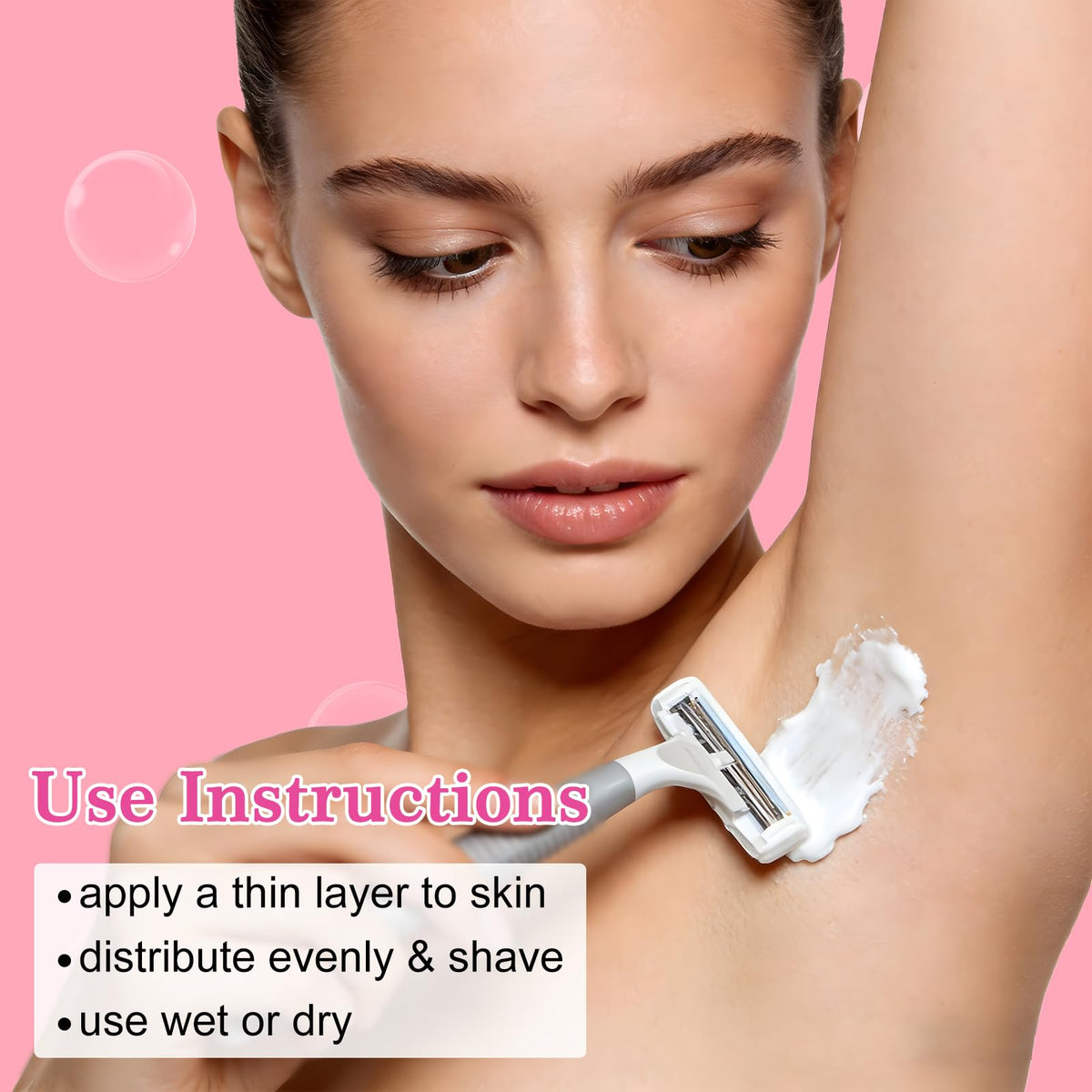 Five pack bundle of premium imported ladies shaving cream arranged neatly on a solid background.