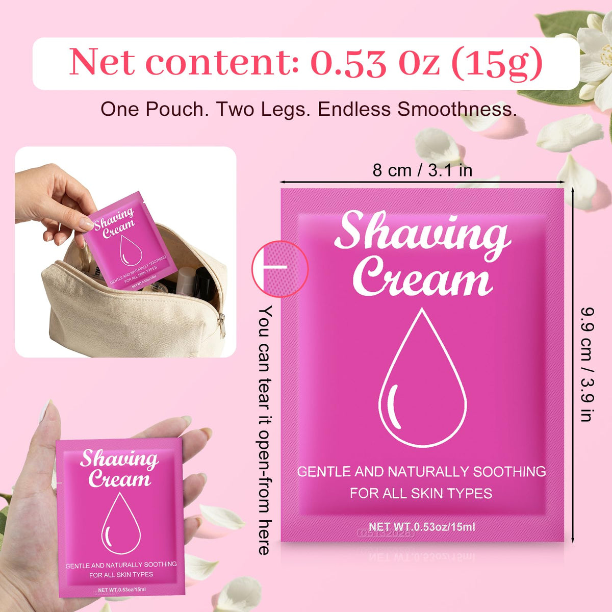 Fafortune travel size shave gel single sachet display for precise personal care routine