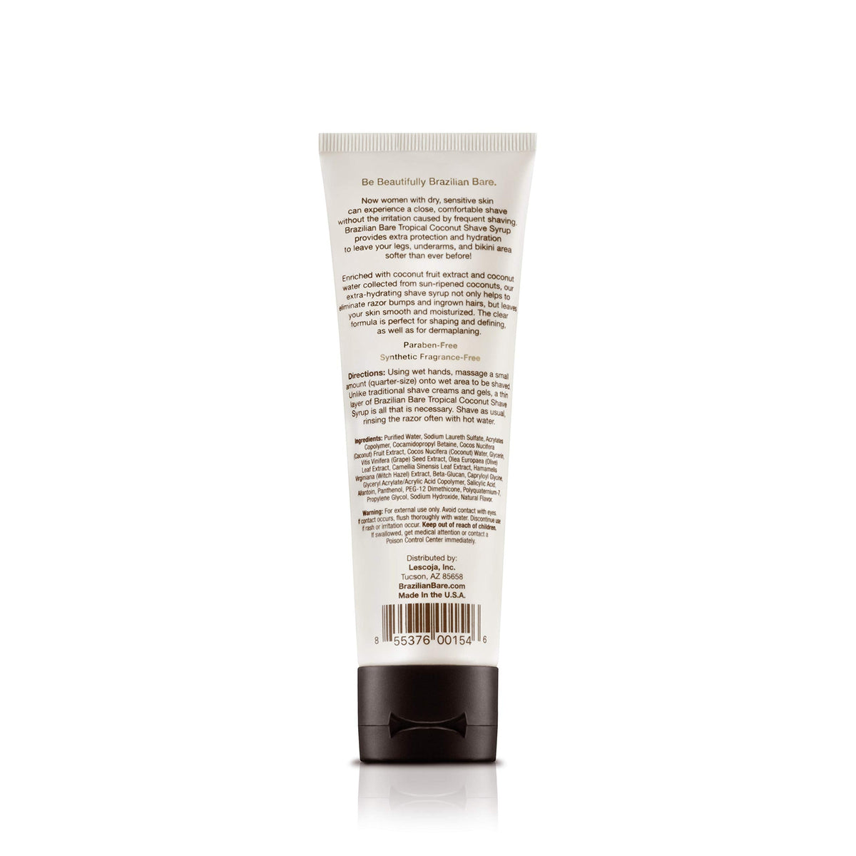 Brazilian Bare clear shaving syrup tube for women sensitive skin