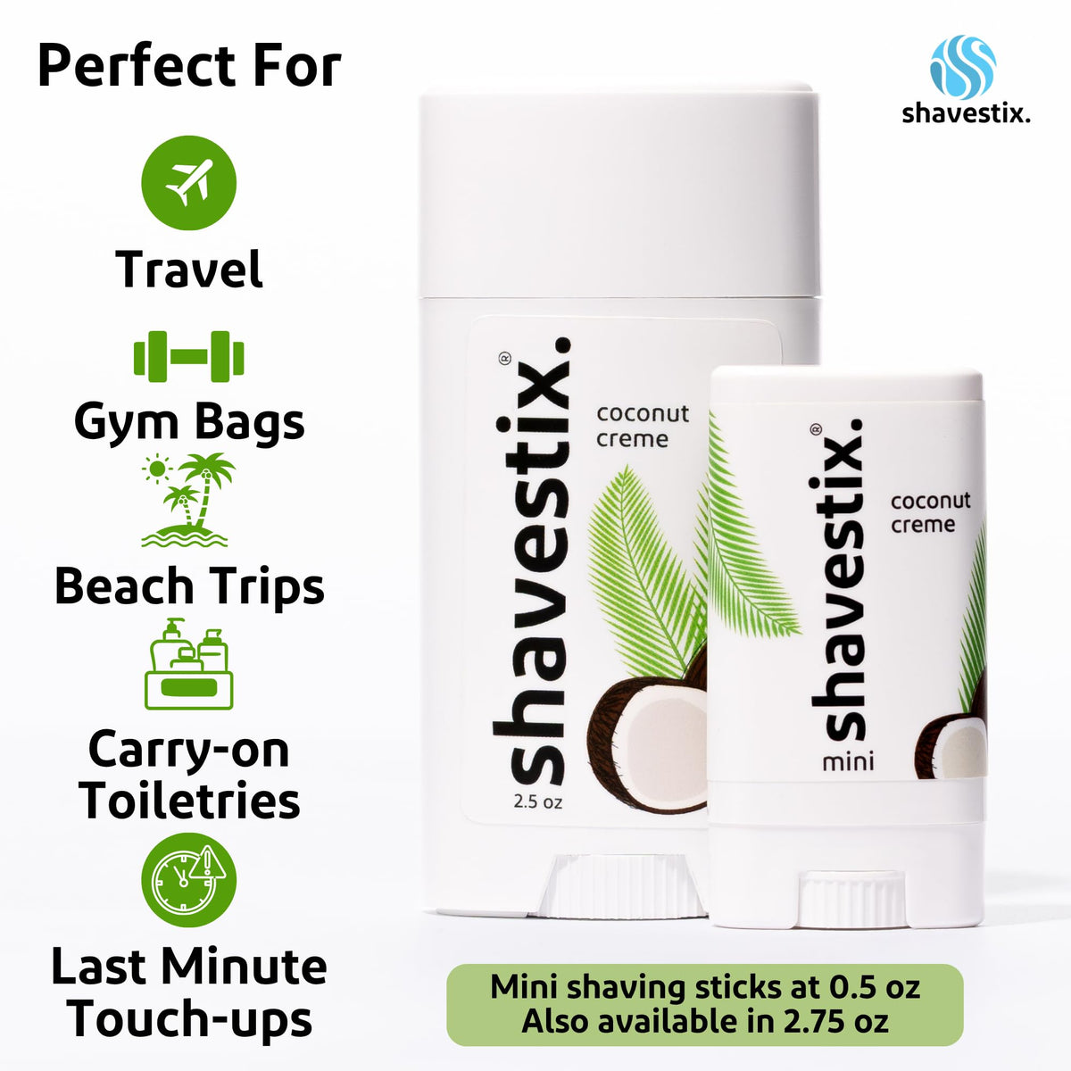 Hydrating shaving cream stick set with coconut oil base for sensitive skin protection.