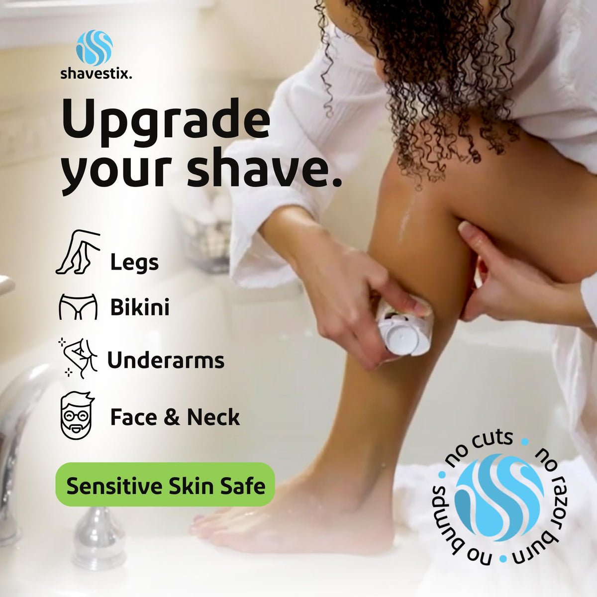 Two pack of Shavestix pocket sized non toxic zero spill shave bars for travel comfort.