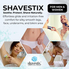 Shavestix luxury grooming balm stick duo showing texture and secure twist up mechanism.
