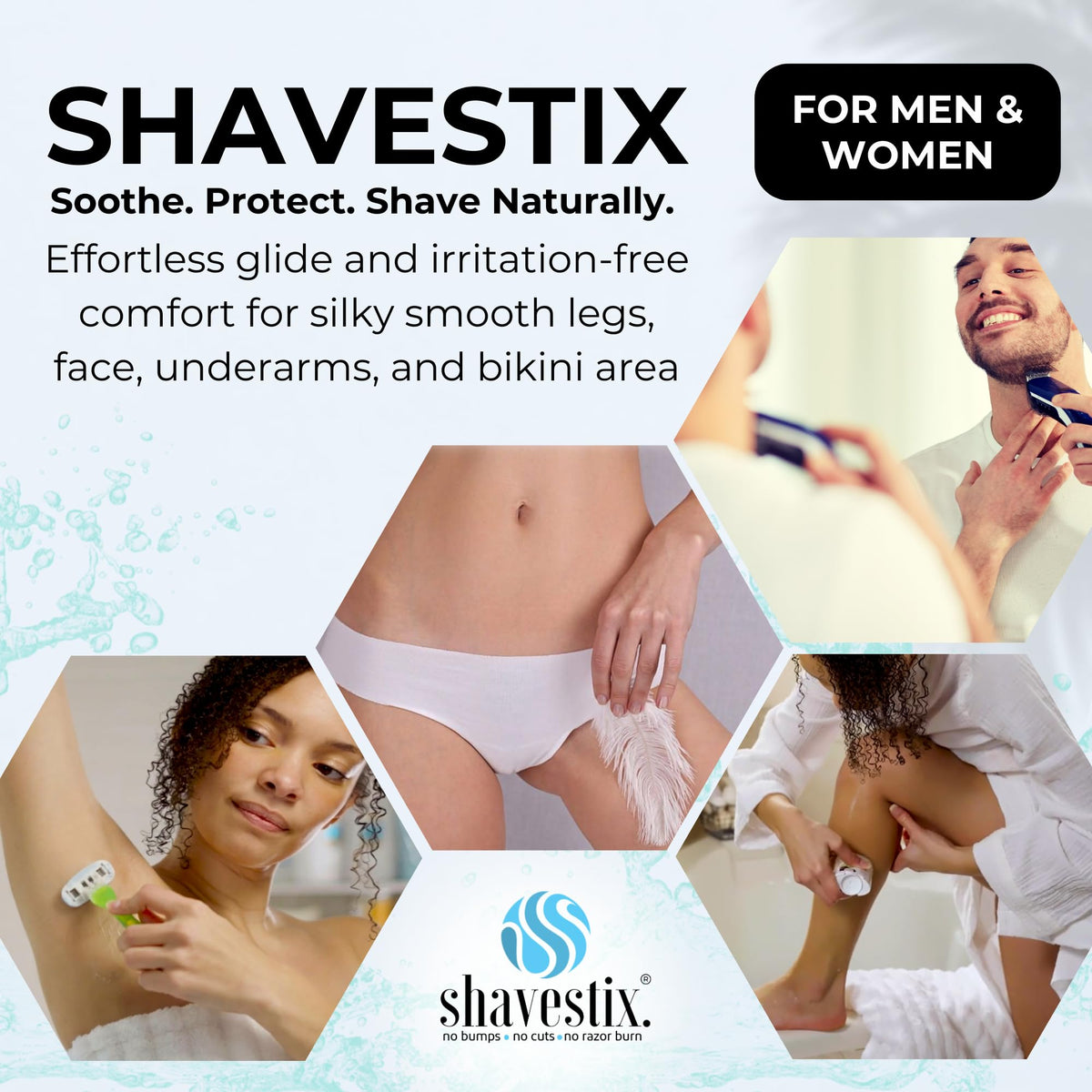 Shavestix luxury grooming balm stick duo showing texture and secure twist up mechanism.