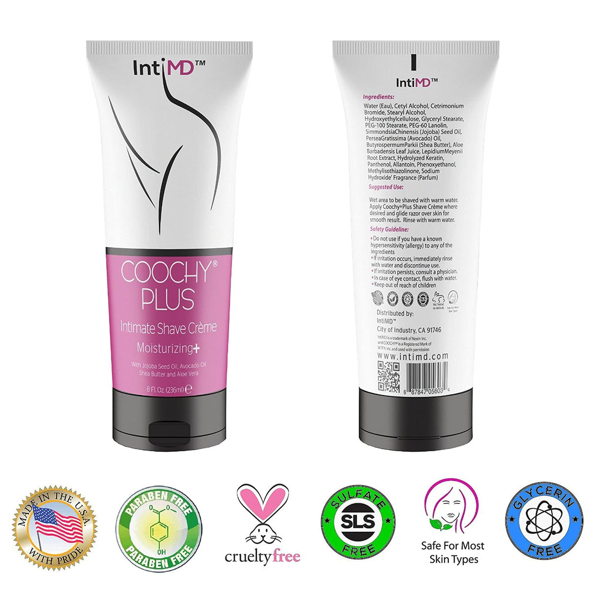 Authentic IntiMD pubic hair shaving cream gel packaging detail