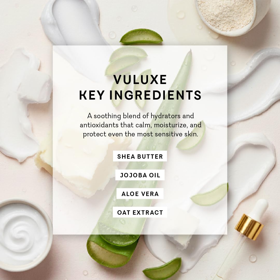 Pure Romance Vuluxe women's grooming moisturizer showing the authentic imported packaging seal.