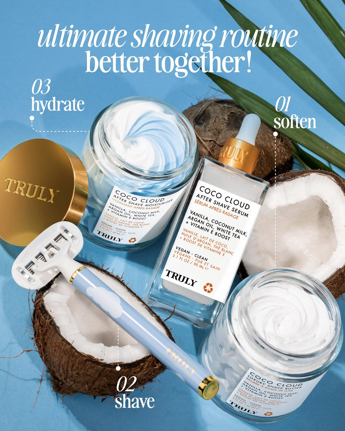 Coconut milk infused shaving cream for women underarm and leg care