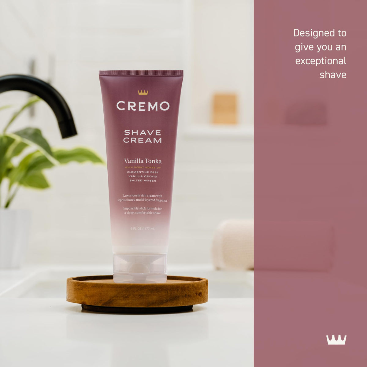 Cremo moisturizing shaving cream for sensitive skin showing the back information label