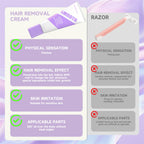 PHOFAY sensitive skin depilatory cream texture close up on packaging