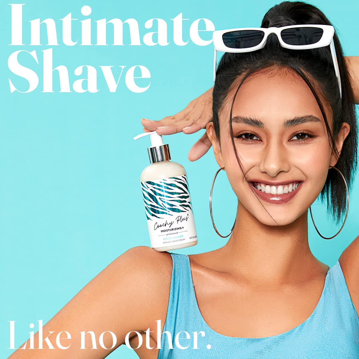 IntiMD Coochy Plus Coco Allure shaving cream demonstrating the rich moisturizing cream texture
