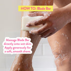 Hypoallergenic body and leg shaving bar for sensitive skin types
