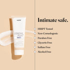 Texture shot of the white fragrance free intimate shaving cream for sensitive skin