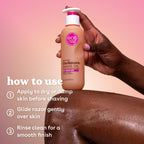 Eos Cashmere Shave Oil Pink Champagne packaging details