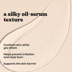 Application of Eos Cashmere Shave Oil on skin